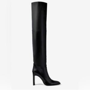 Tamara Mellon Black Leather Over the Knee Boots- size 38